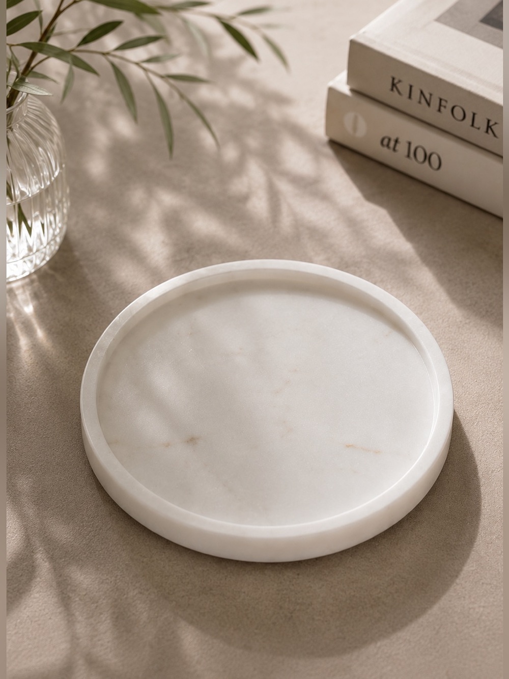 H&M White Marble Round Tray - Picture 2 of 6